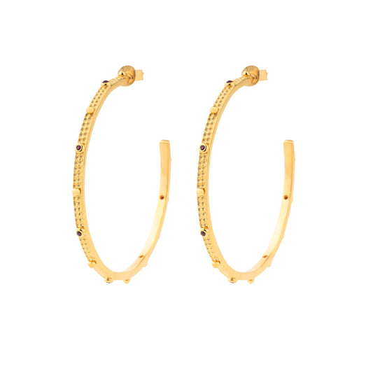 Aros Grandes con Circonitas Marrón